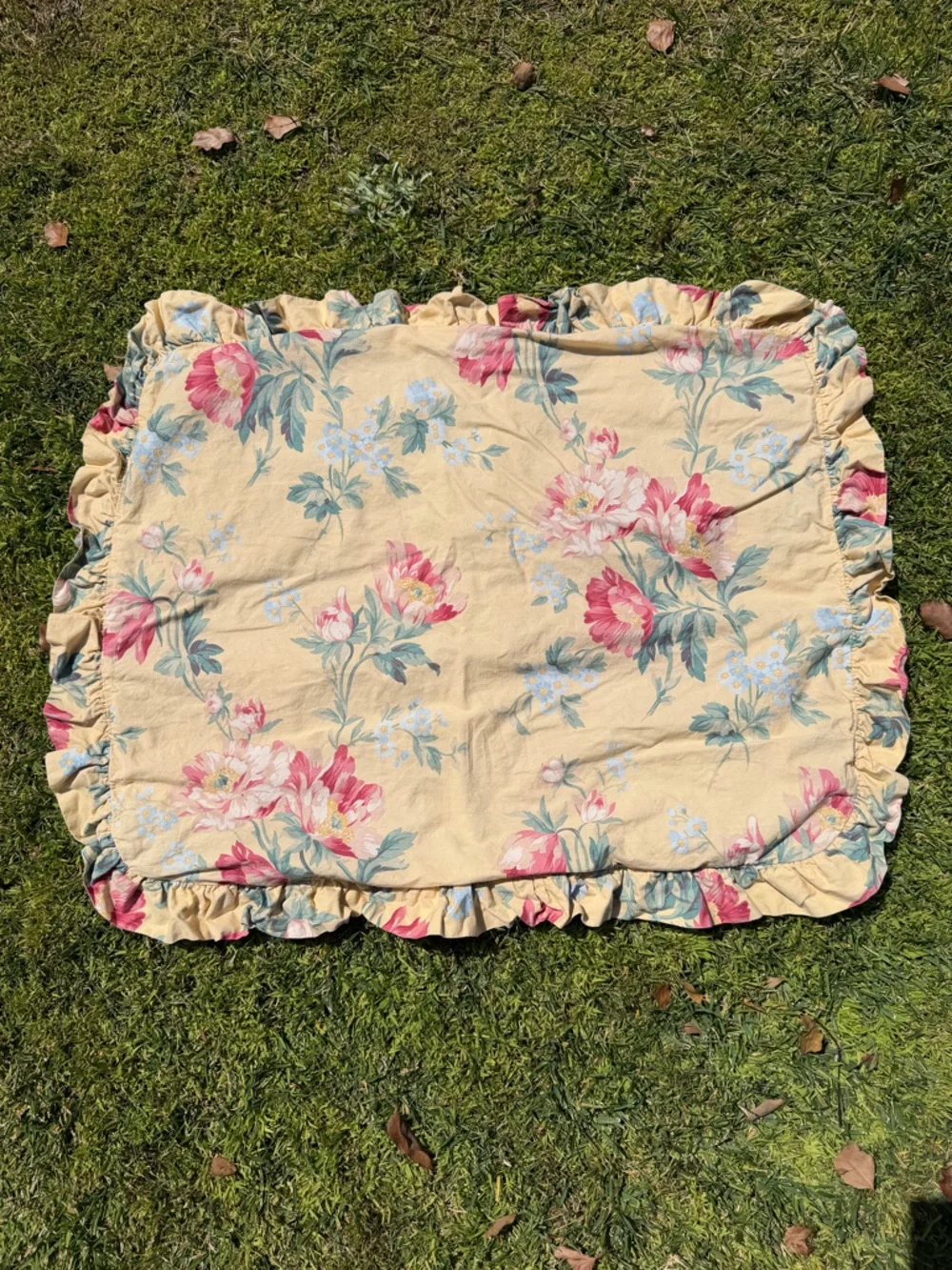 Vintage Ralph Lauren Parsonage Lane 4-Piece Twin Sheet Set Yellow Floral READ